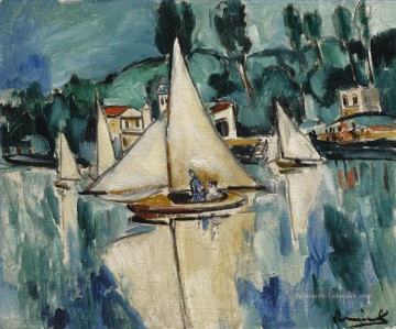  navires - VOILIER BOATS ON THE MARNE Maurice de Vlaminck navires
